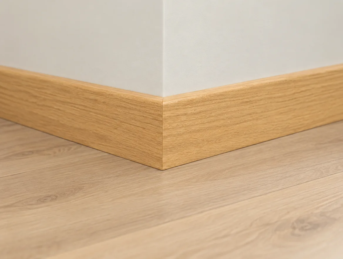 Sockelleiste furniert Eiche vanilla · 16 × 60 mm