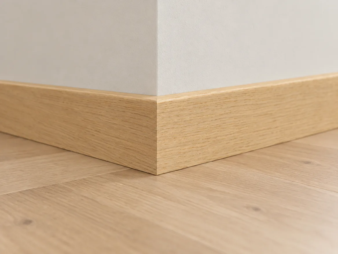 Sockelleiste furniert Eiche polar · 16 × 60 mm