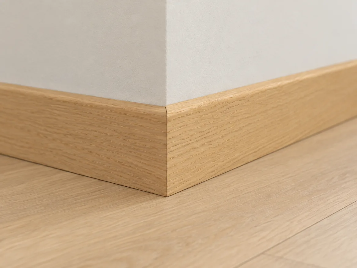 Sockelleiste furniert Eiche nordic · 16 × 60 mm