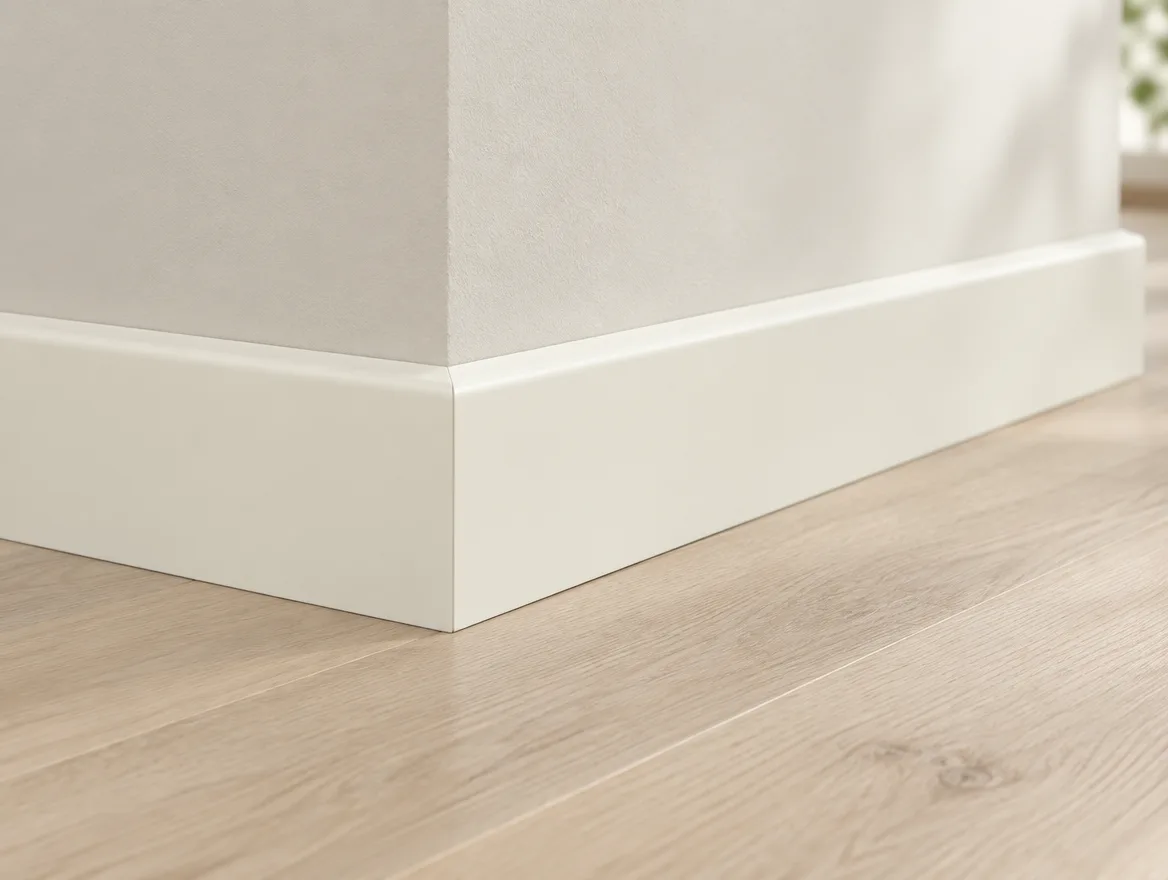 Sockelleiste furniert Weiß RAL 9016 · 16 × 60 mm