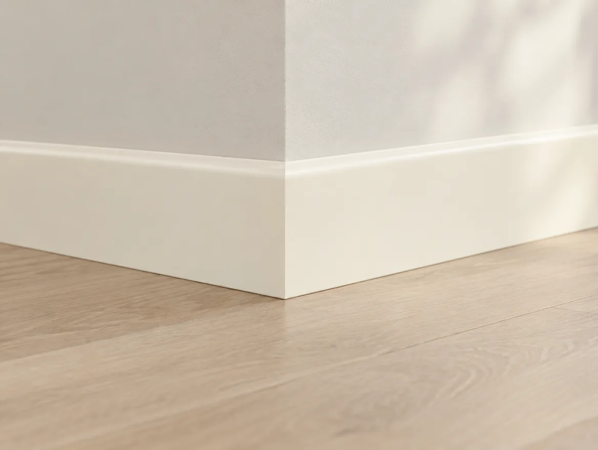 Sockelleiste furniert Weiß RAL 9010 · 16 × 60 mm
