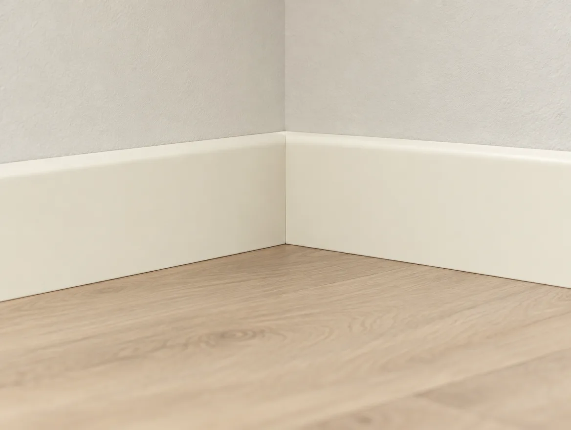 Sockelleiste furniert Weiß RAL 9010 · 18 × 78 mm