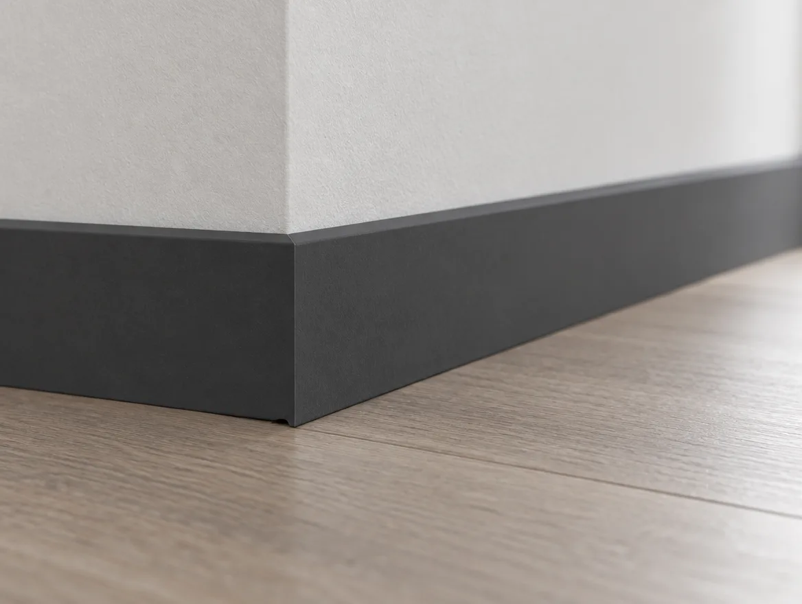 Sockelleiste MDF schwarz · Cube 14 × 78 mm