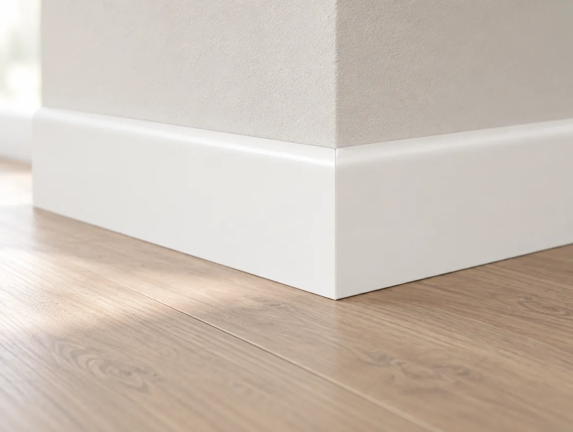 Sockelleiste Kiefer weiß · Rund 18 × 58 mm