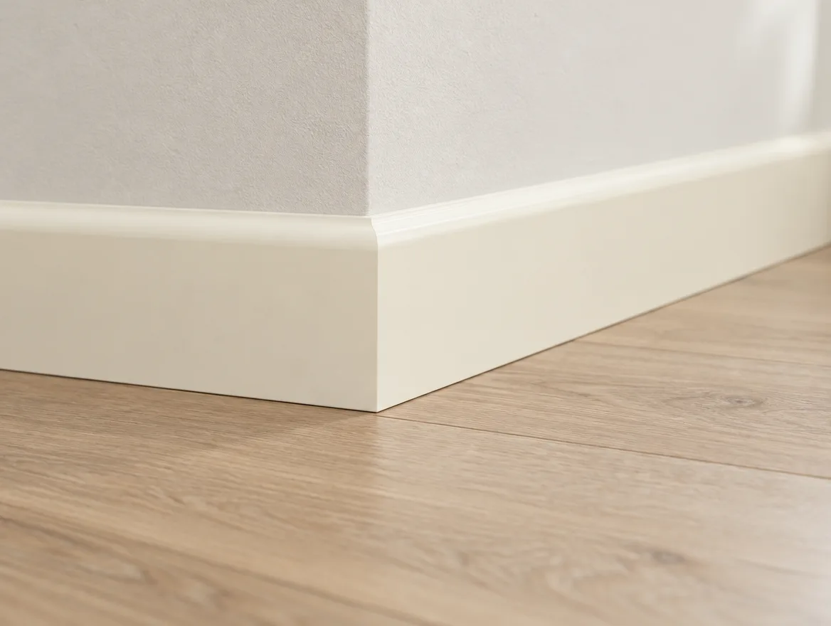 Sockelleiste Kiefer weiß · Rund 18 × 80 mm