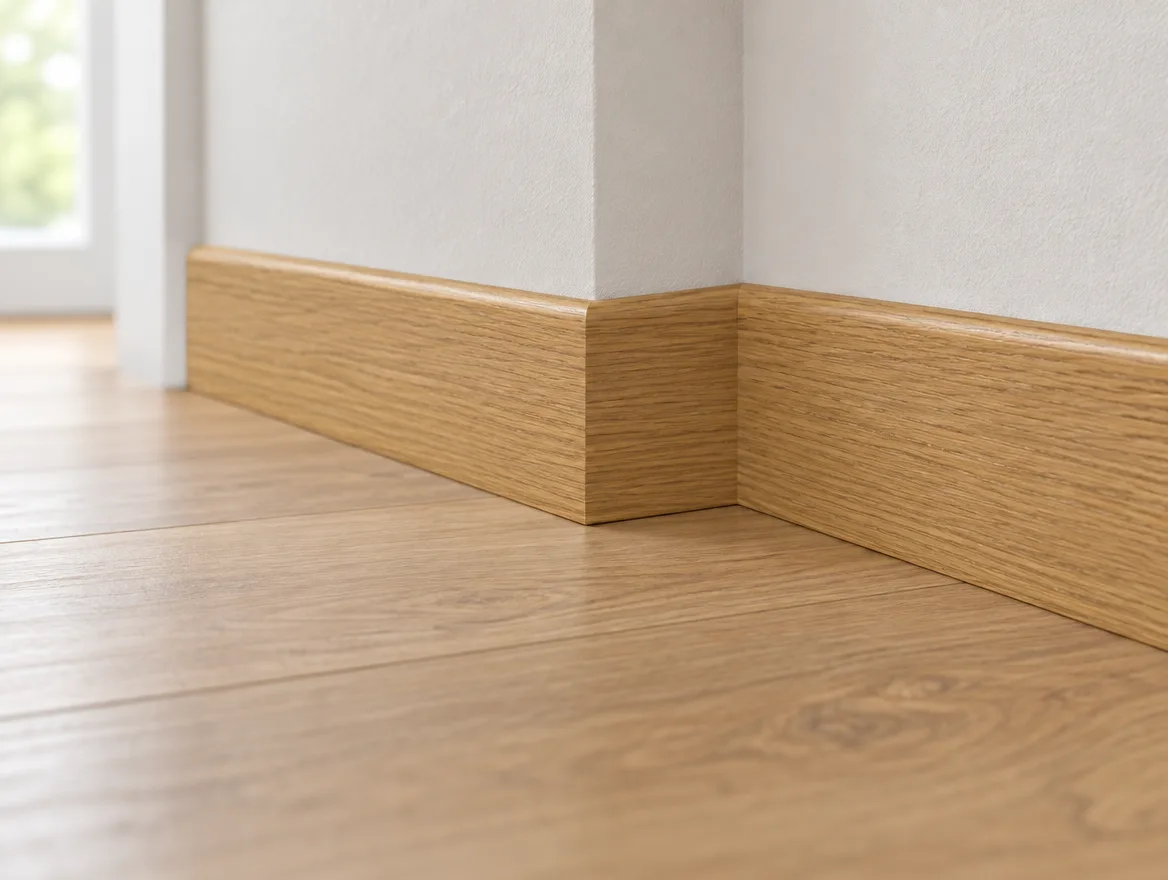 Sockelleiste Eiche massiv · 18 × 76 mm