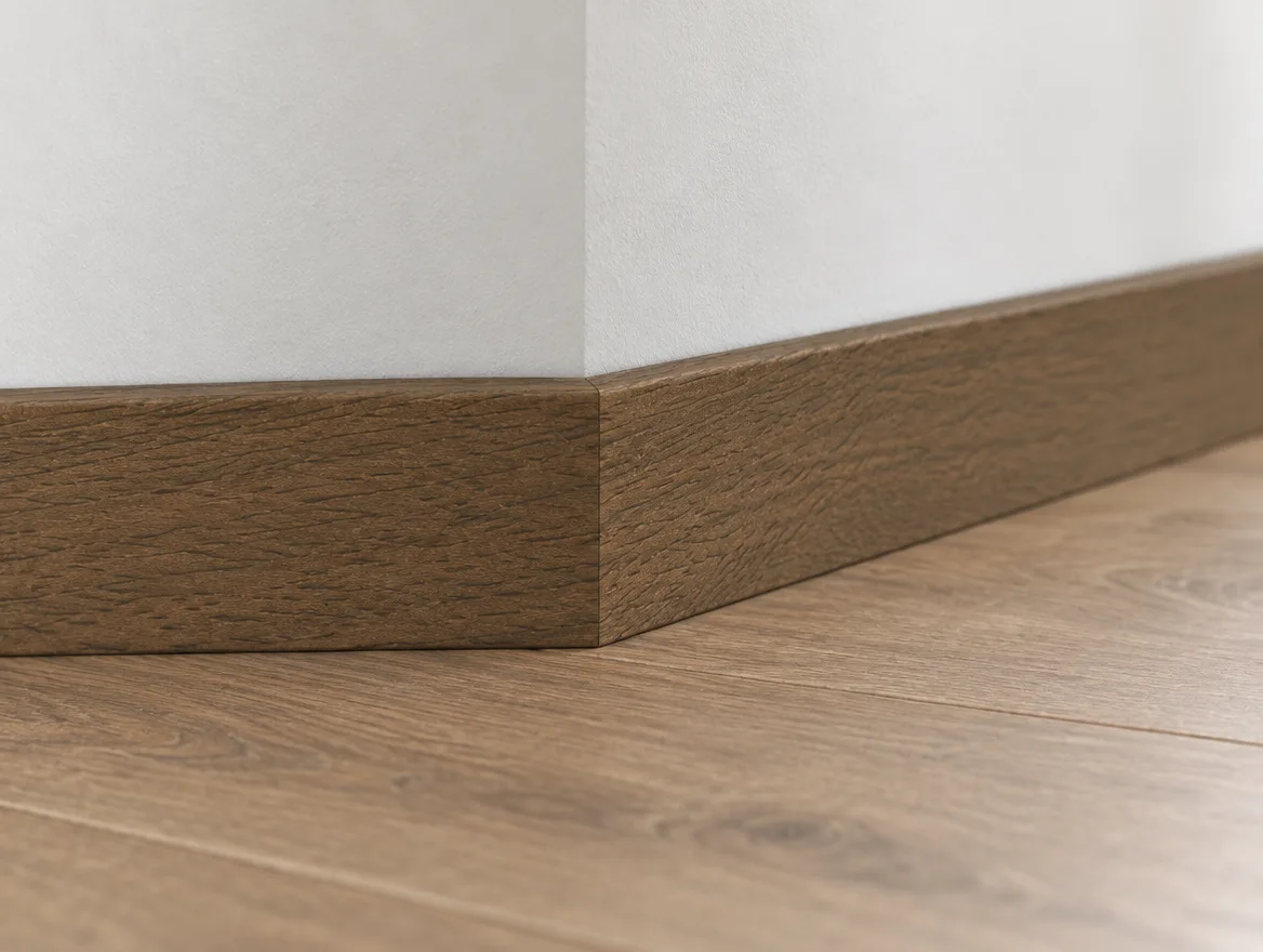 Sockelleiste Touch Holzdekor dunkel (L609) · 14 × 58 mm