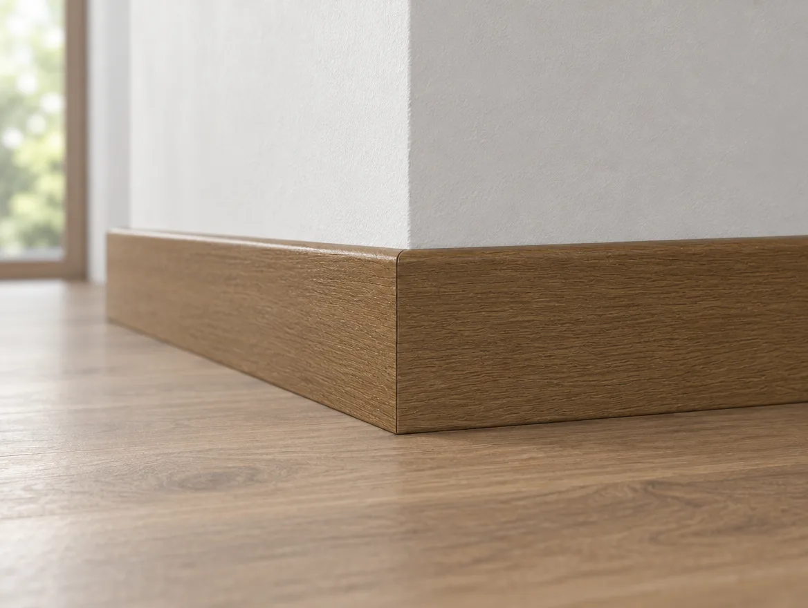 Sockelleiste Touch Holzdekor nussbraun (L879) · 14 × 58 mm