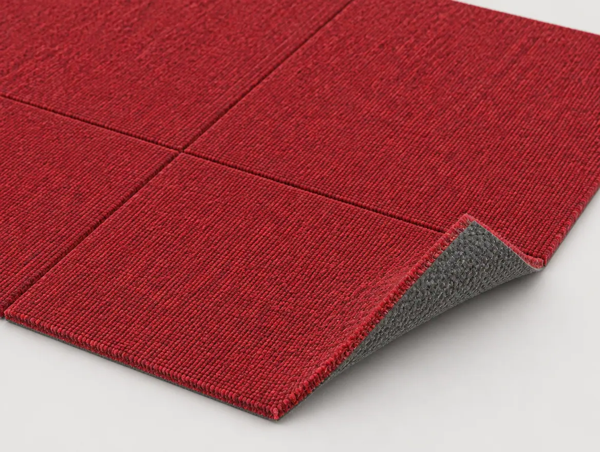 Teppichfliese Output Loop Rot · 50 × 50 cm · Farbe 9016