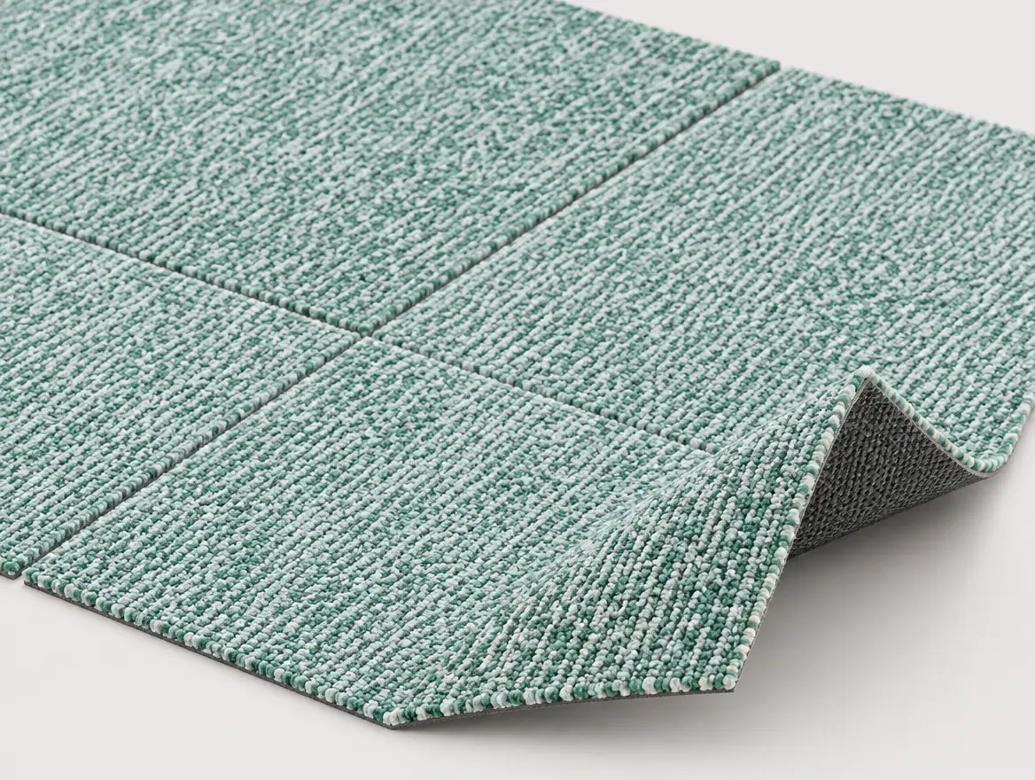 Teppichfliese Works Element Grün · 50 × 50 cm · Farbe 1006