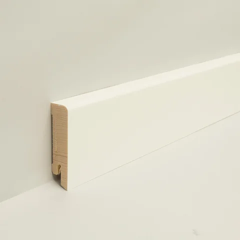 Sockelleiste furniert Weiß RAL 9016 · 16 × 60 mm