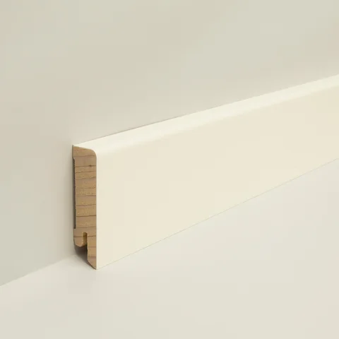Sockelleiste furniert Weiß RAL 9010 · 16 × 60 mm
