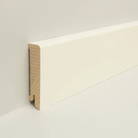 Sockelleiste furniert Weiß RAL 9010 · 18 × 78 mm