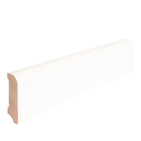 Sockelleiste Kiefer weiß · Rund 18 × 58 mm