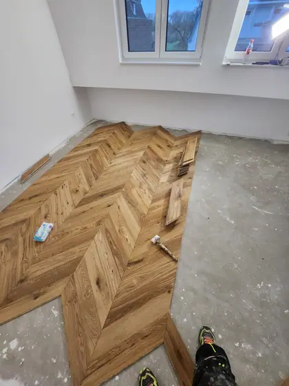 Verlegung auf dem vorbereiteten Untergrund